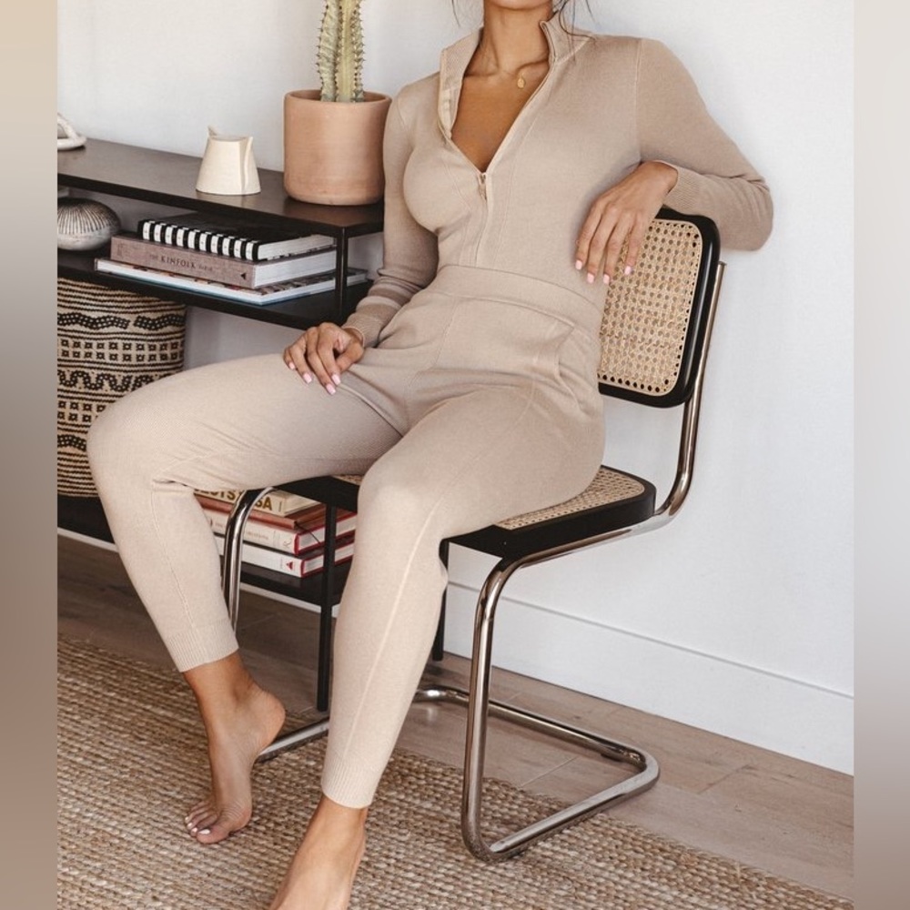 Jluxabel TAUPE IRIANA KNIT SWEATER SET
